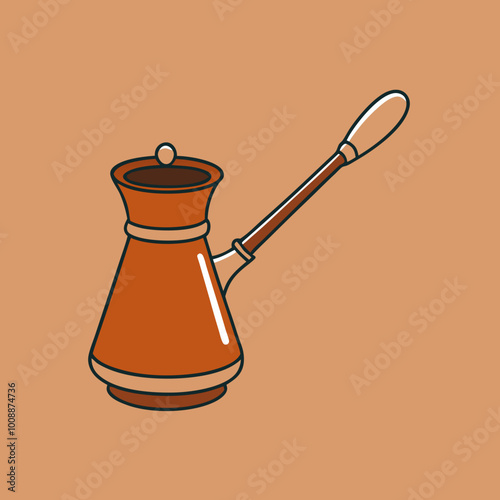 vector illustration of cezve coffee pot