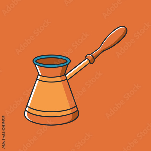 vector illustration of cezve coffee pot