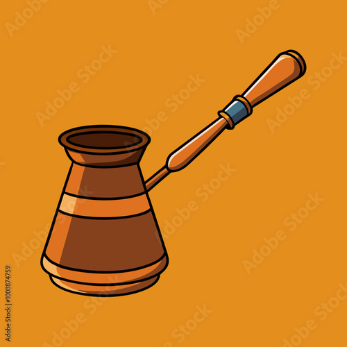 vector illustration of cezve coffee pot