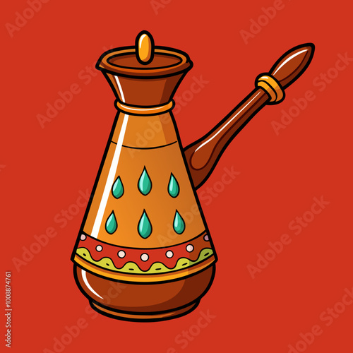 vector illustration of cezve coffee pot