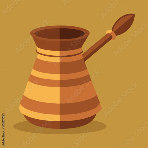 vector illustration of cezve coffee pot