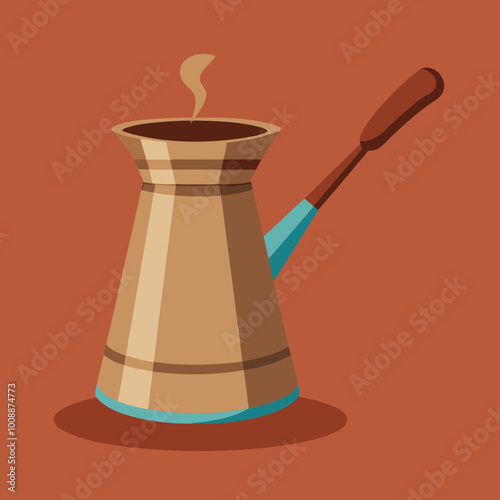 vector illustration of cezve coffee pot