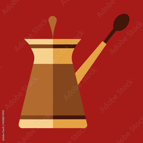 vector illustration of cezve coffee pot