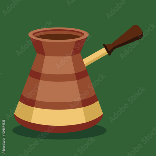 vector illustration of cezve coffee pot