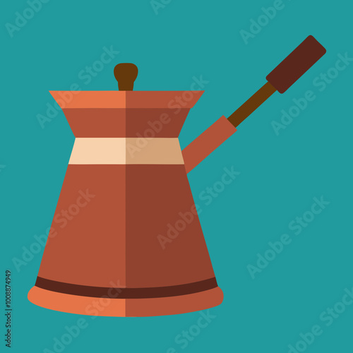 vector illustration of cezve coffee pot