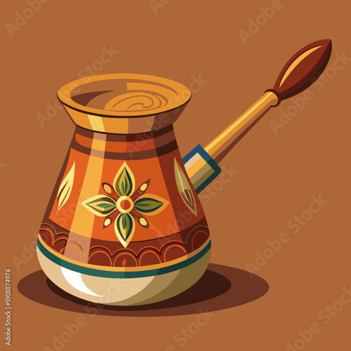 vector illustration of cezve coffee pot