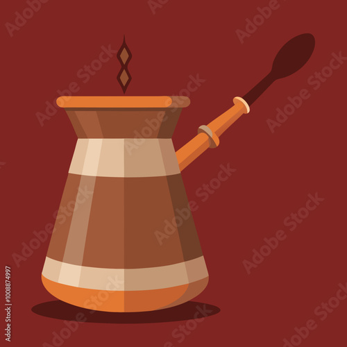 vector illustration of cezve coffee pot