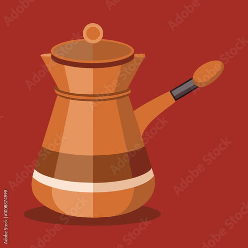 vector illustration of cezve coffee pot