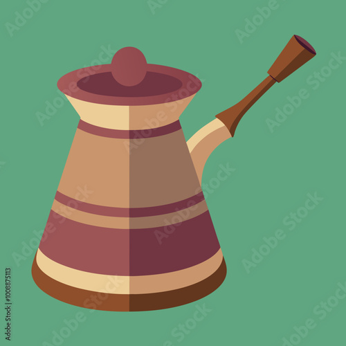 vector illustration of cezve coffee pot