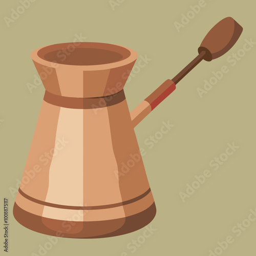 vector illustration of cezve coffee pot