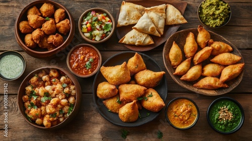 Delicious Assorted Indian Snacks and Dishes