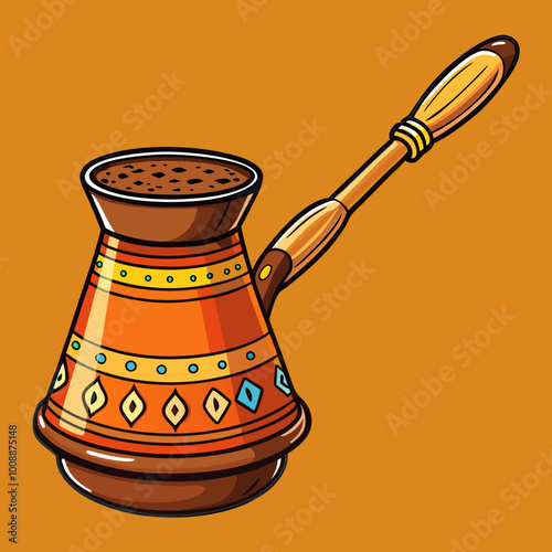 vector illustration of cezve coffee pot