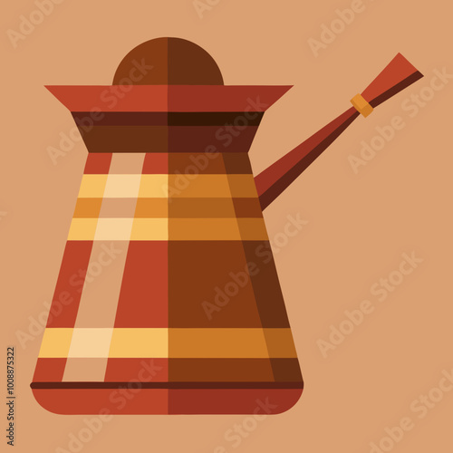 vector illustration of cezve coffee pot