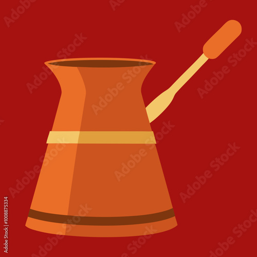 vector illustration of cezve coffee pot