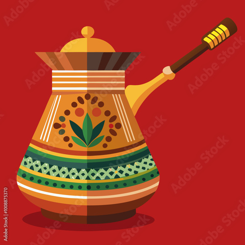 vector illustration of cezve coffee pot