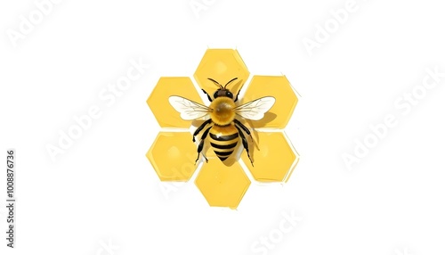 Honeycomb Pattern with a Bee logo icon representing Agriculture, sustainability.