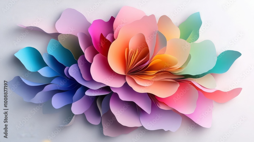 Obraz premium Abstract Colorful Paper Flower Design