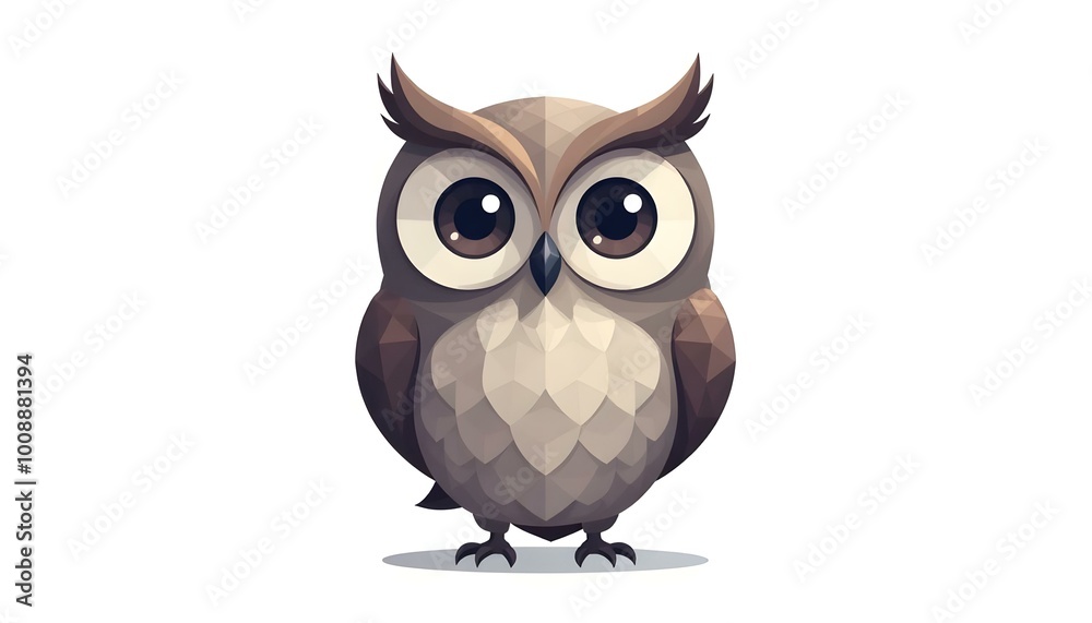 Geometric Owl with Large Eyes logo icon representing Wisdom, education, consulting. Geometric Owl with Large Eyes logo icon representing Wisdom, education, consulting.