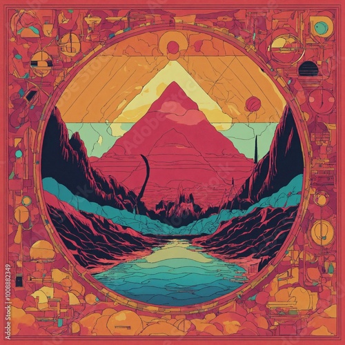 Detailed illustration, album cover, sketch art, AI generated art