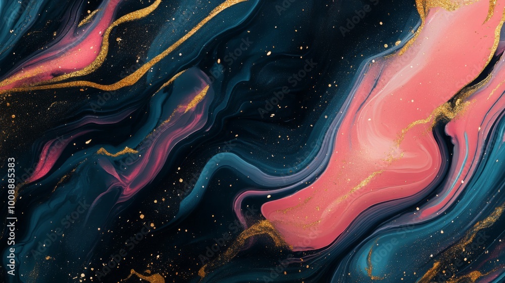 A vibrant abstract design featuring swirling pink and gold elements against a deep blue background, evoking a cosmic or ethereal atmosphere. A vibrant abstract design featuring swirling pink and gold elements against a deep blue background, evoking a cosmic or ethereal atmosphere.