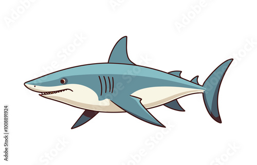 Vector illustration of sharks isolated on a white background. Shark logo template