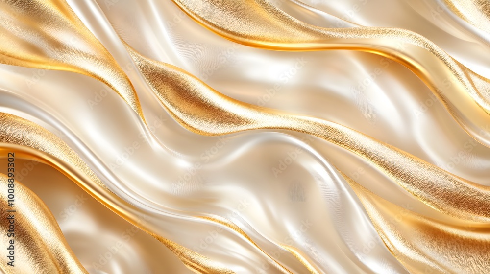 Abstract background with golden waves of liquid metal, golden color, golden texture Abstract background with golden waves of liquid metal, golden color, golden texture