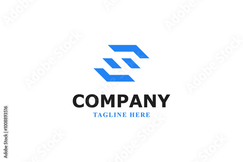 letter s blue abstract modern logo