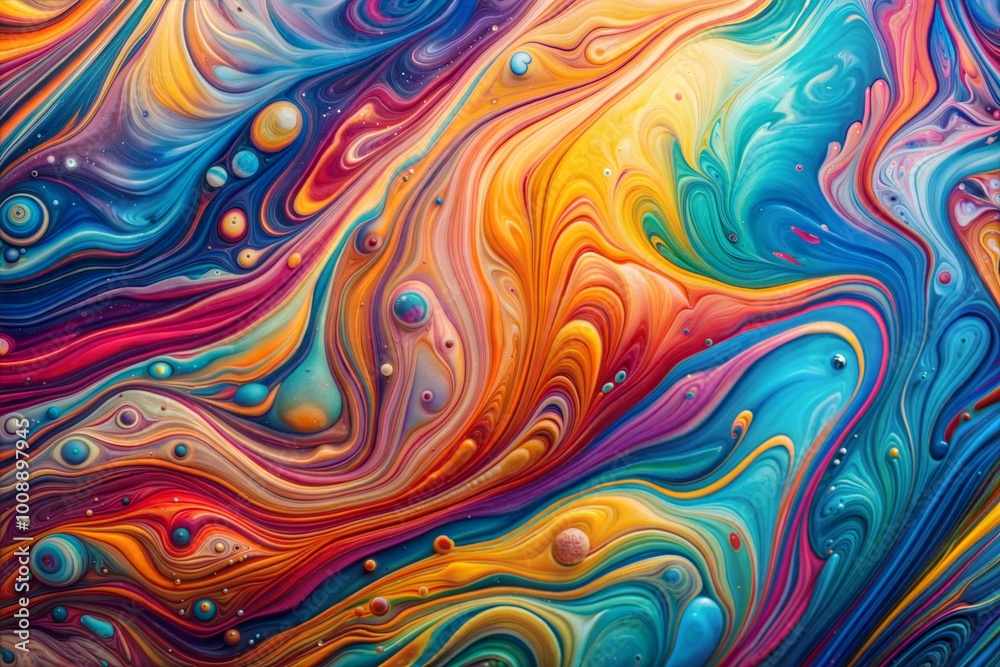 Vibrant abstract painting with swirling colors Vibrant abstract painting with swirling colors