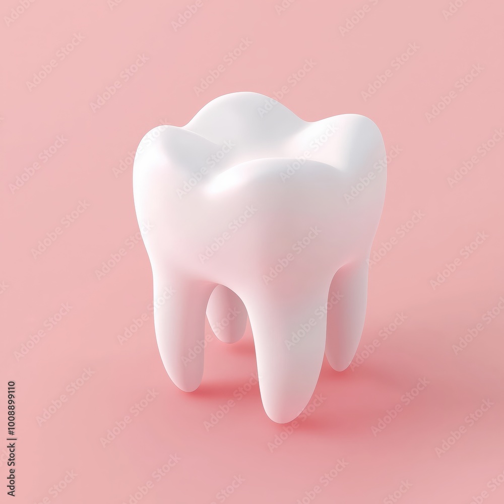 A realistic, stylized 3D model of a white tooth set against a soft pink background, representing dental health and hygiene concepts. A realistic, stylized 3D model of a white tooth set against a soft pink background, representing dental health and hygiene concepts.