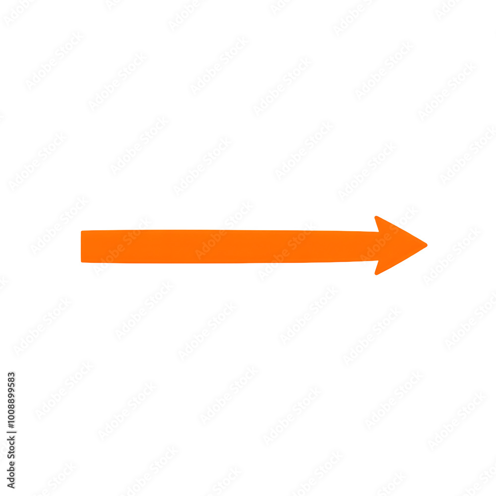 Bright orange right-pointing arrow symbol, isolated on transparent background, Generative AI Bright orange right-pointing arrow symbol, isolated on transparent background, Generative AI