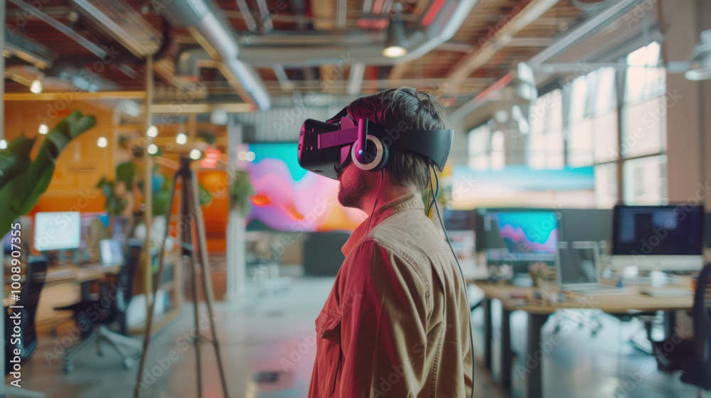 A highly innovative workplace with 3D printers, immersive VR meeting rooms, and AI-driven productivity tools to enhance collaboration. A highly innovative workplace with 3D printers, immersive VR meeting rooms, and AI-driven productivity tools to enhance collaboration.