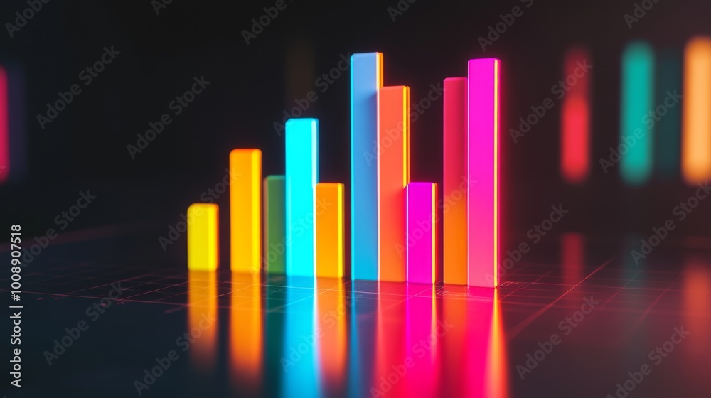 Colorful Bar Graph Representation of Data Trends Colorful Bar Graph Representation of Data Trends