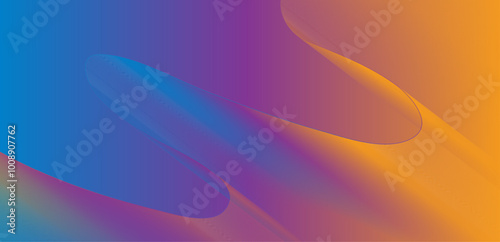 Gradient Flow Abstract Background. Vibrant multi colored wave pattern with smooth blend of blue, purple, and orange hues.