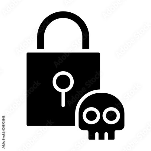 Padlock Glyph Icon Design