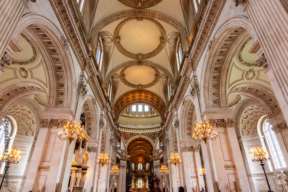 Interiors of St. Paul's cathedral in London, UK