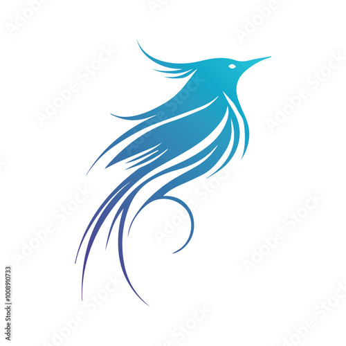 Abstract Vector Flying Bird Icon or Logo Design Template