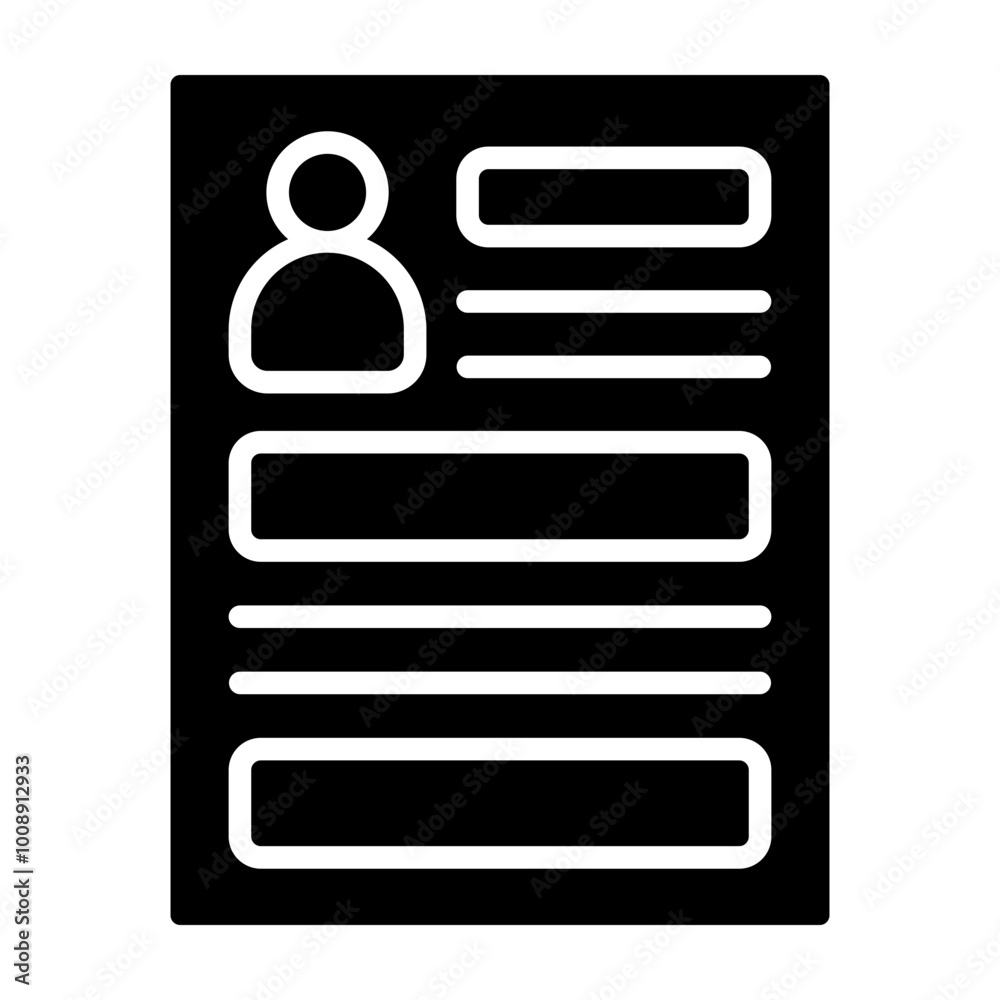 Cv Glyph Icon Design Cv Glyph Icon Design