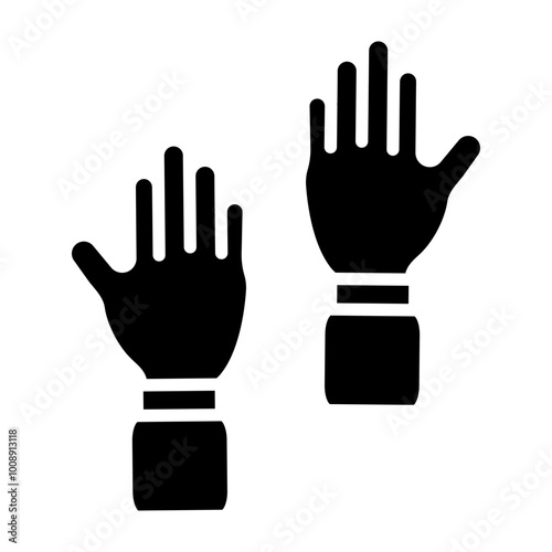 Hand up Glyph Icon Design