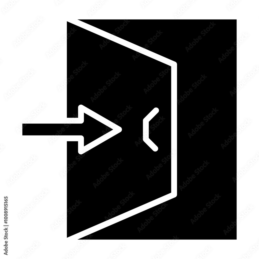 Exit Door Glyph Icon Design Exit Door Glyph Icon Design