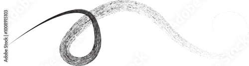 Swirly line .Graffiti line art design . Noise dispersion grungy swirl logo . Spray effect .Grunge texture . Distressed element .Grunge swirly   element vector. Spray paint swish one line design.