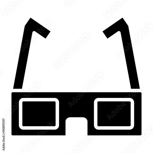 3d Glasses Glyph Icon Design