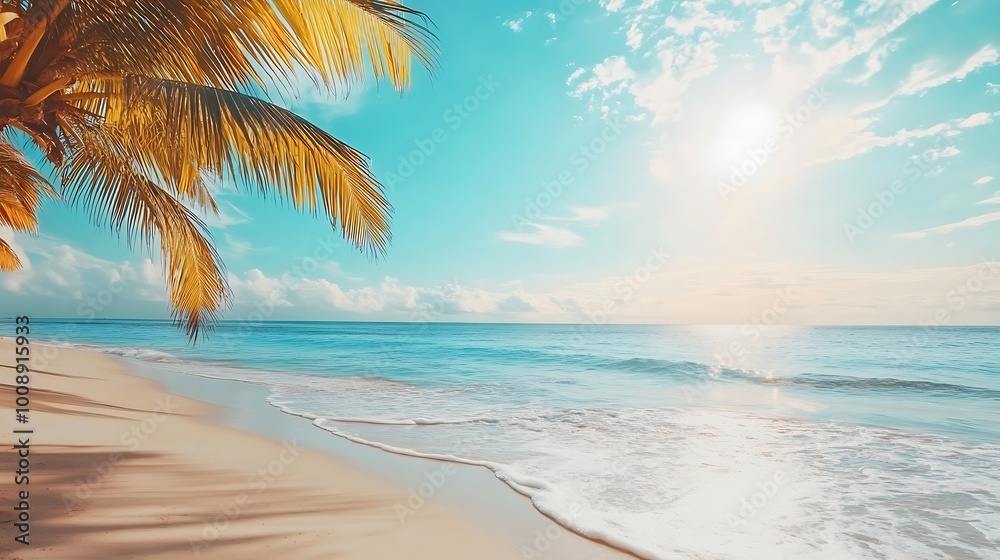 Stunning tropical beach with calm sea and coconuts photos Stunning tropical beach with calm sea and coconuts photos