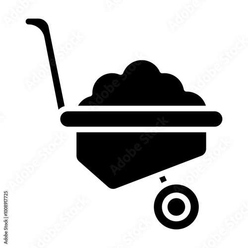 Wheelbarrow Glyph Icon Design
