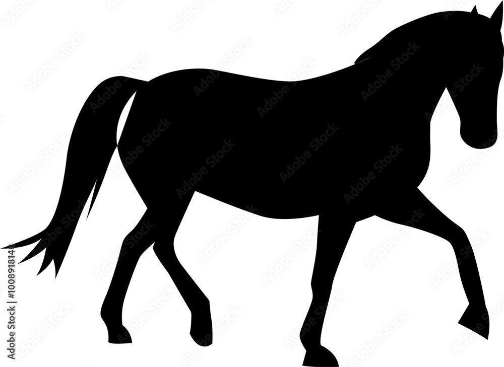 Obraz premium silhouette Vector flat illustration of Brown horse 
