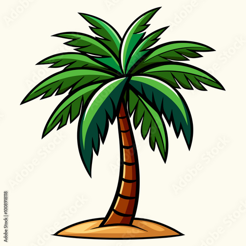 vector illustration of palm tropical tree