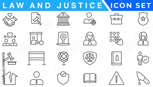 law & justice filled icons set. glyph icons such as finance book, low energy, ingot, keyword, allocation, depressed, corruption, handcuffs, organization chart, ungrowth icon