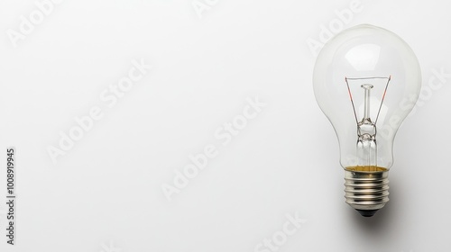 Creative lightbulb design against a pure white backdrop, clear space for text placement