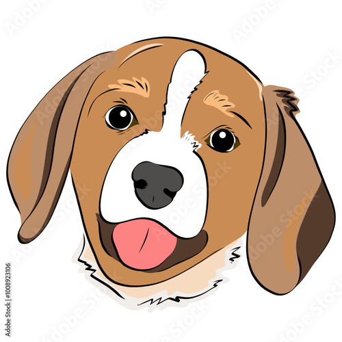Beagle-6 Adorable Beagle Vector Illustration - Playful and Friendly Dog Design