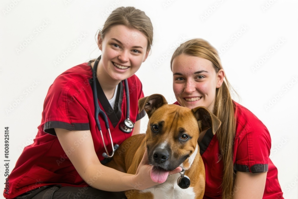 Veterinary care with happy dog Veterinary care with happy dog