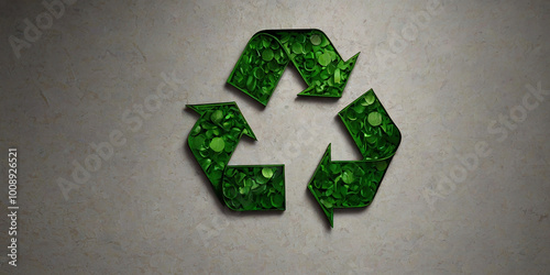 Recycle logo 3D icon illustration, idea of sustainable and environmentally friendly development. 